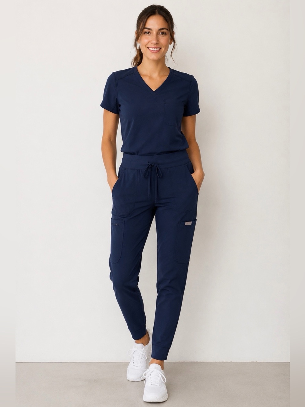 Figs Navy Blue High Waisted Seville Scrub Leggings Size XS